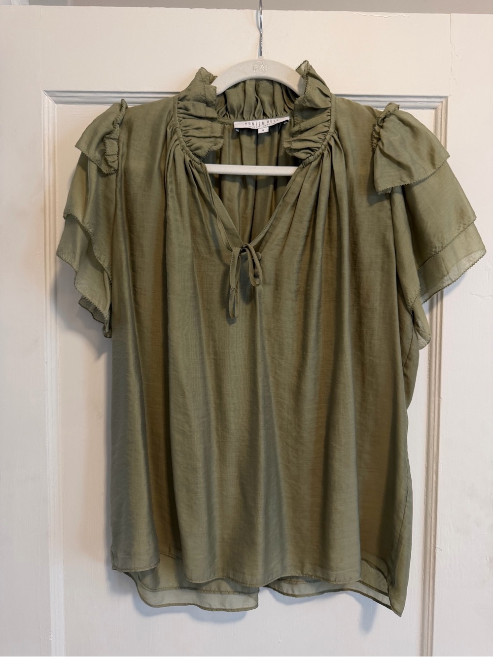 Green Short Sleeve Blouse